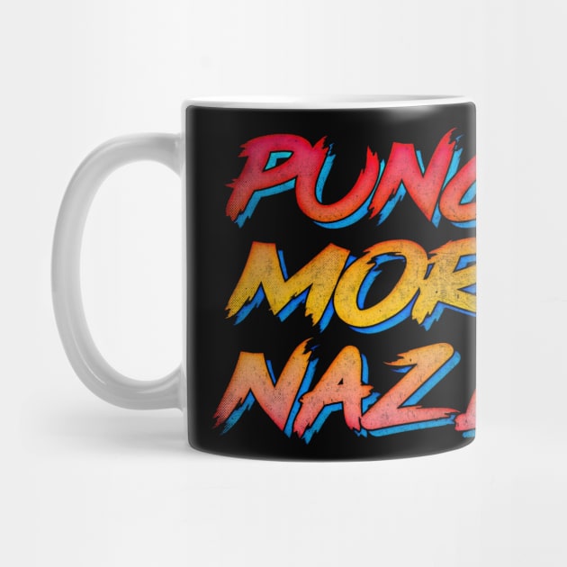 Punch More Nazis! Retro 80s Style Design by DankFutura